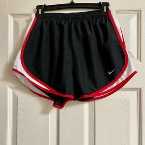 Nike Dri Fit Tempo Shorts Women size Medium Black White Red